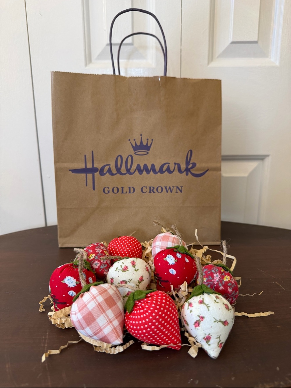 Hallmark Fabric Strawberry Set in Red, White, Pink